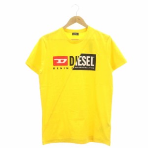 【中古】ディーゼル DIESEL T-DIEGO-CUTY MAGLIETTA Tシャツ カットソー 半袖 クルーネック コットン L 黄色 黒 白 赤