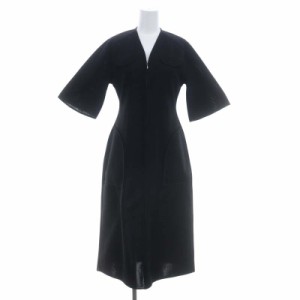 【中古】マメクロゴウチ 22PS MM22PS-KN734 Milano Ribbed Knitted Dress ワンピース ロング 五分袖 2 黒 ブラック