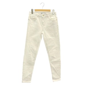 【中古】ザラ ZARA Damen Skinny Jeans デニムスキニージーンズ パンツ ホワイトデニム ストレッチ USA 4 白 ホワイト