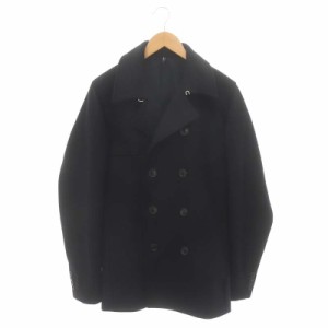 【中古】ディオールオム Dior HOMME 11AW ウール メルトン ピーコート Pコート アウター ダブル 44 黒 ブラック