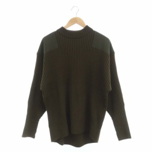 【中古】ハイク HYKE コマンドセーター COMMAND SWEATER ニット 長袖 プルオーバー ウール 2 M 緑 カーキ