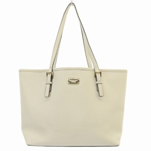 【中古】マイケルコース MICHAEL KORS トートバッグ レザー ハンドバッグ ロゴ オフホワイト /SR11 レディース