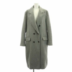 【中古】ザラ ZARA チェスターコート アウター ロング ウール混 L グレー /NR ■OS レディース