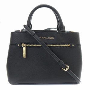 【中古】マイケルコース MICHAEL KORS ショルダーバッグ ハンドバッグ 2way ロゴ レザー 黒 /SR14 レディース