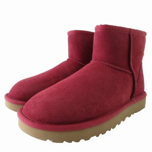 【中古】アグ UGG 美品 CLASSIC MINI II ショートブーツ ムートンブーツ 1016222 赤系 レッド US6 23cm 0416