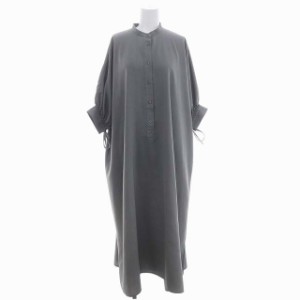 【中古】エンフォルド 22SS ComfortableTwill BIGシルエットDRESS ドレス ワンピース ロング 七分袖 バンドカラー