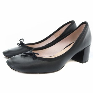 【中古】レペット Repetto リボン パンプス レザー 37 23.3cm 黒 ブラック /SR14 レディース