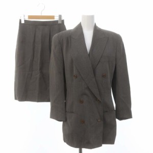 【中古】カルバンクライン CALVIN KLEIN スカート ジャケット スーツ セットアップ ダブル ひざ丈 1 XS グレー