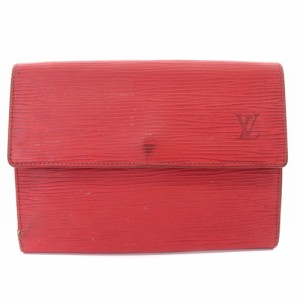 【中古】ルイヴィトン LOUIS VUITTON ポルトトレゾールエテュイパピエ エピ 長財布 ロゴ 赤 /SR26 ■OH レディース