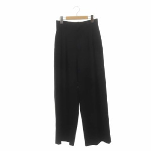 【中古】プラージュ Plage 23AW Hight Waist Tuck パンツ ワイドパンツ タック ハイウエスト ウール 36 黒 ブラック