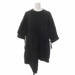 【中古】エンフォルド 23SS DRAPE FLARE BLOUSE ブラウス 七分袖 プルオーバー 38 黒 ブラック /DO ■OS