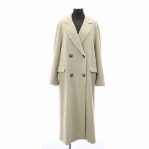 【中古】リリーブラウン 22AW ダブルブレストウールロングコート チェスターコート 1 ライトグレージュ レディース