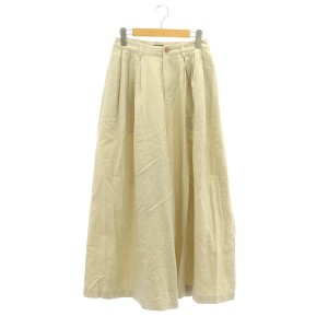 【中古】パドカレ pas de calais リネンワイドパンツ タック 34 アイボリー /MY ■OS レディース