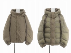 【中古】カリテ qualite 23AW 2WAY ショートリバーダウン ジャケット アウター 36 グレージュ /DF ■OS レディース