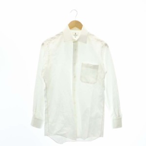 【中古】ランバン LANVIN ドレスシャツ ワイドカラー 長袖 白 ホワイト /HK ■OS メンズ
