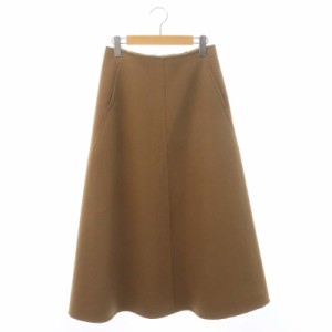 【中古】エブール ebure ×Ron herman Wool Light Melton Skirt スカート フレア ウール ロング 36 キャメル