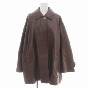 【中古】マッキントッシュ ロンドン 23AW ROSLEY ビクトリアレザーコート 羊革 ステンカラー 38 茶 ■OS レディース