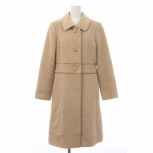 【中古】クレージュ courreges アンゴラウール コート ロング ステンカラー 38 ベージュ /MI ■OS レディース