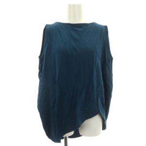 【中古】エンフォルド ハイツイスト天竺 Side Drape タンクトップ Tシャツ カットソー ノースリーブ アシメ 38