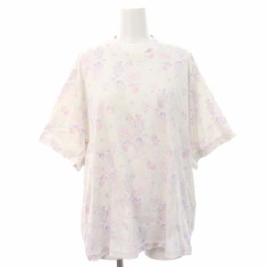 【中古】マメクロゴウチ 22SS Floral Printed Tee Tシャツ フローラルプリント 花柄 五分袖 1 白 MM22SS-JS514
