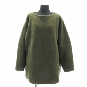 【中古】未使用品 クラネ 22AW BOAT NECK BOA TOPS トップス ニット セーター チュニック 長袖 ウール混 2 M カーキ