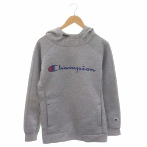 【中古】チャンピオン CHAMPION スウェットパーカー プルオーバー 長袖 ロゴ M 杢グレー /ES ■OS メンズ