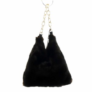 【中古】未使用品 アーポワンウテセ A POINT ETC FAKE FUR BAG チェーンショルダーバッグ ダークブラウン