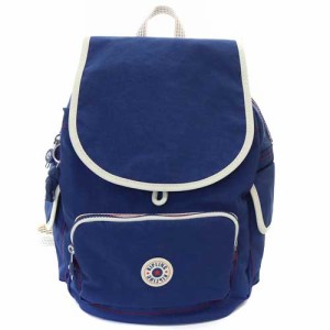 【中古】キプリング KIPLING ナイロン リュックサック ロゴ 青 ブルー /SR13 レディース