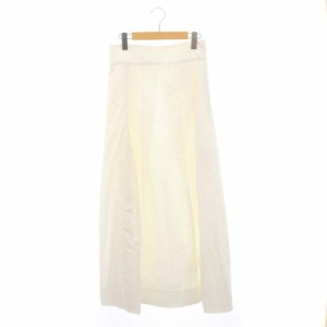 【中古】サイ POPLIN MAXI SK フレアスカート ロング マキシ丈 タック 38 白 ホワイト /ES ■OS レディース