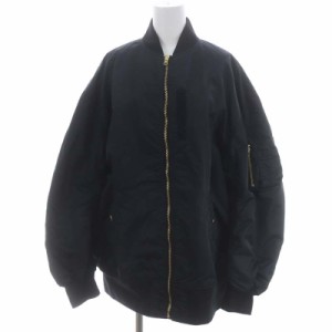 【中古】ジャーナルスタンダード 22AW ビッグMA-1 ジャケット ブルゾン 中綿 オーバーサイズ 38 黒 レディース