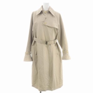 【中古】マックスマーラ maxmara rain wear スプリングコート レインコート ロング 付け衿 I40 ベージュ レディース