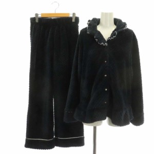 【中古】スナイデル ホーム 22AW セットアップ パンツ シャツ 長袖 前開き ルームウェア 部屋着 F 紺