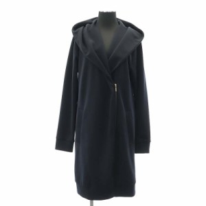 【中古】ヴィヴィアンタム VIVIENNE TAM ジップアップ フード コート ロング 0 XS 紺 ネイビー /AT ■OS レディース