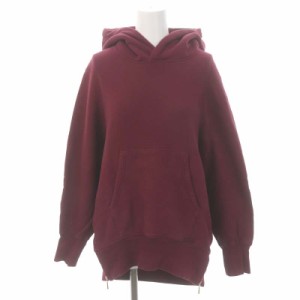 【中古】アメリカーナ ドゥーズィエムクラス取扱い サイドジップHOODIEパーカー スウェット 裏起毛 長袖 ワイン