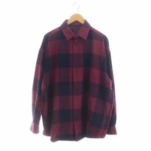 【中古】ミスターハリウッド N.HOOLYWOOD 23AW BIG SHIRT チェック シャツ オーバーサイズ 長袖 40 ピンク 紺