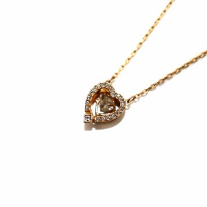 【中古】スワロフスキー SWAROVSKI ネックレス ペンダント ハート ラインストーン ゴールド色 /AN41 レディース