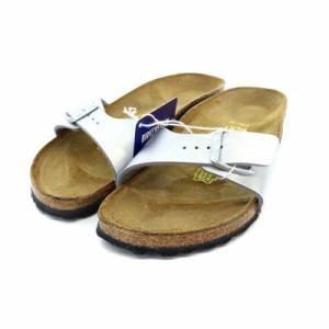 【中古】ビルケンシュトック BIRKENSTOCK Madrid マドリッド サンダル レザー 24cm シルバー /AK1 レディース