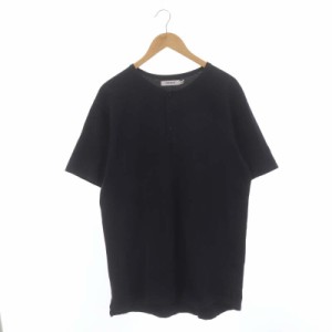 【中古】ノンネイティブ DWELLER S/S COTTON PIQUE OVERDYED カットソー Tシャツ 半袖 ヘンリーネック 2 紺 メンズ