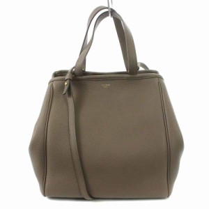 【中古】セリーヌ CELINE フォールド カバ スモール SMALL FOLDED CABAS ショルダーバッグ ハンドバッグ 2way 茶