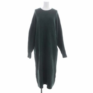 【中古】ザラ Oversized Midi Sweater Dress ニットワンピース マキシ ロング 長袖 ウール混 オーバーサイズ M 緑