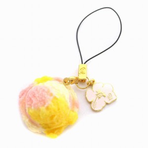 【中古】キューポット Q-POT ハワイアン トロピカル アイスクリーム バッグチャーム キーホルダー 黄色 ピンク