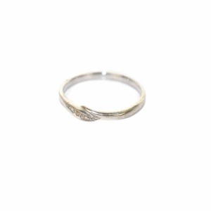 【中古】スタージュエリー DIAMOND WAVE RING 指輪 リング K10 ダイヤモンド 0.01ct 11号 ホワイトゴールド