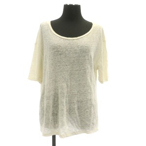 【中古】アクネ ストゥディオズ Acne Studios WONDER LINEN カットソー Tシャツ 半袖 ワイド シアー S アイボリー