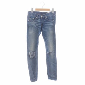 【中古】ラグ&ボーン RAG&BONE ダメージ加工スキニーデニムパンツ ジーンズ ストレッチ 24 青 ブルー /HK ■OS ■SH