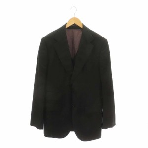 【中古】ワコマリア GUILTY PARTIES DORMEUIL 2点セット 2Bテーラードジャケット チェック ジレ ベスト 黒