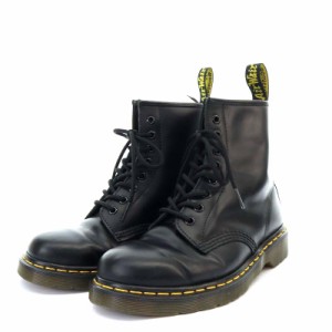 【中古】ドクターマーチン DR.MARTENS 8ホールブーツ ワークブーツ ショート フラット レースアップ 24cm-25cm 黒