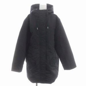 【中古】セオリー 23AW Aero Nylon ST Parka P ダウンコート アウター ロング フード ナイロン M 黒 レディース