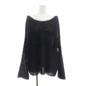 【中古】トーマスマグパイ mohair silk knit ニット セーター 長袖 シアー モヘヤ シルク混 38 黒 ブラック