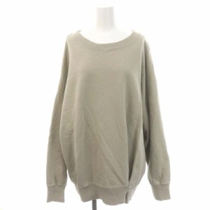 【中古】アールジュビリー R JUBILEE Basic Tuck Sweat スウェット トレーナー 長袖 プルオーバー F カーキグレージュ