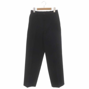 【中古】マーカウェア 22AW FLAT FRONT TROUSERS パンツ センタープレス ジッパーフライ ウール 1 黒